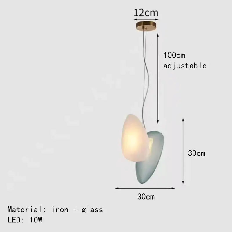 Gold Gray Glass Pendant Light