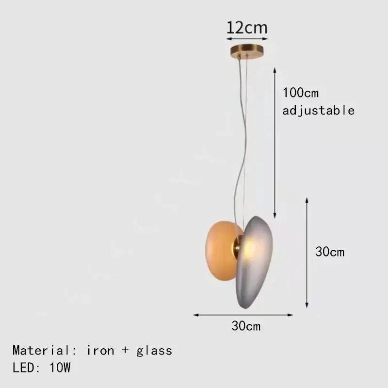Gold Gray Glass Pendant Light