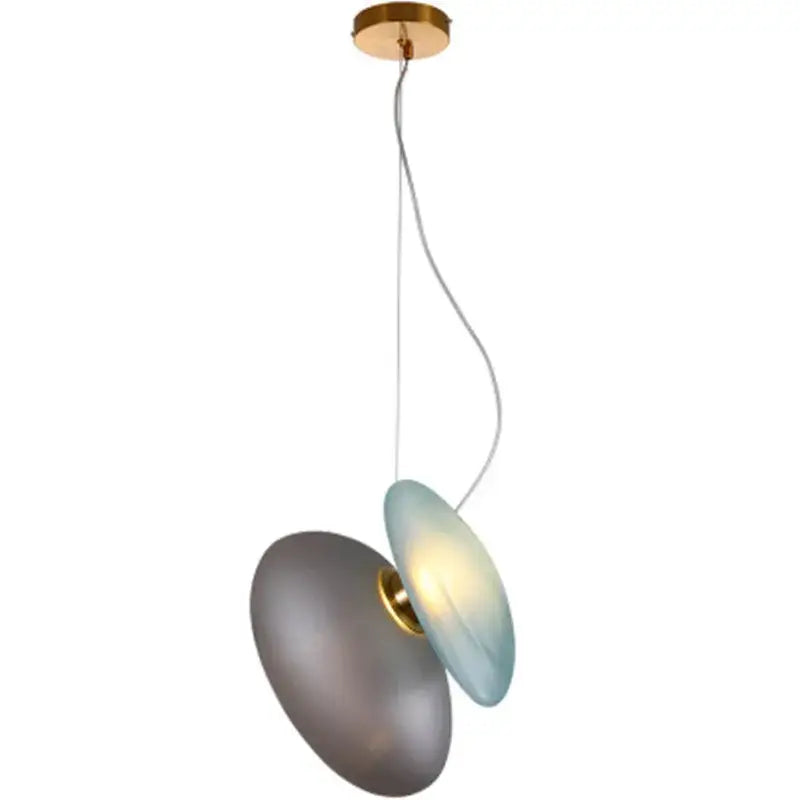 Gold Gray Glass Pendant Light