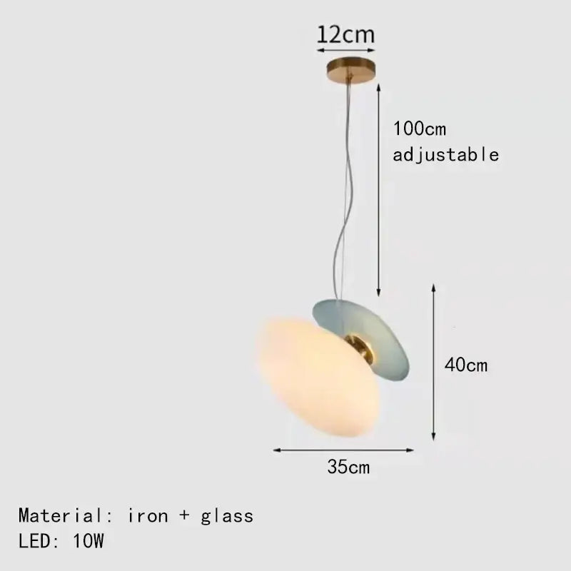 Gold Gray Glass Pendant Light