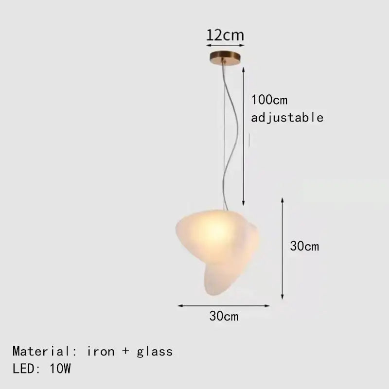 Gold Gray Glass Pendant Light