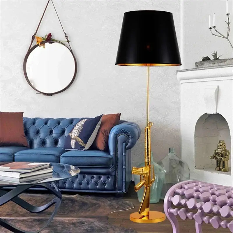 Gold Gun Floor Lamp