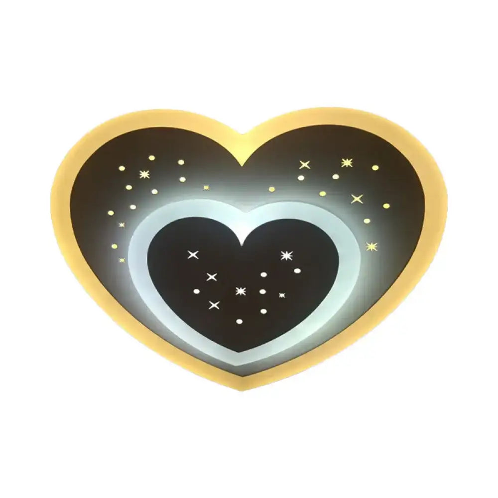 Gold Heart Pendant Wall Light