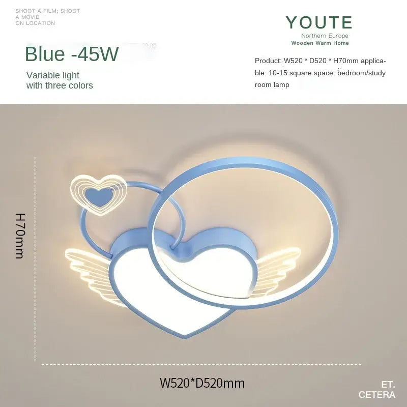 Gold Heart LED Ceiling Light