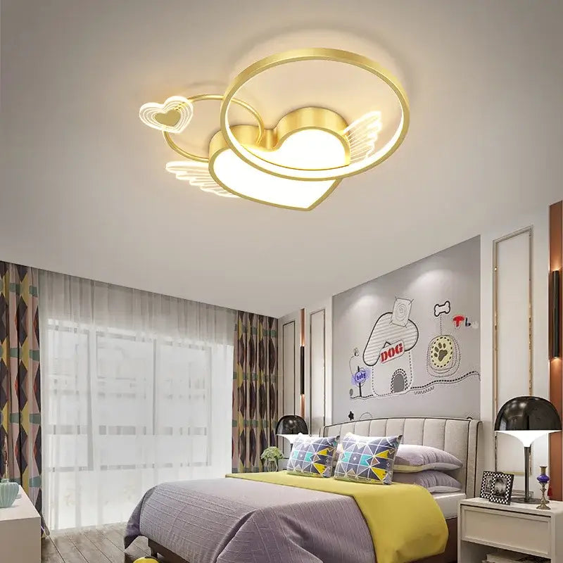 Gold Heart LED Ceiling Light