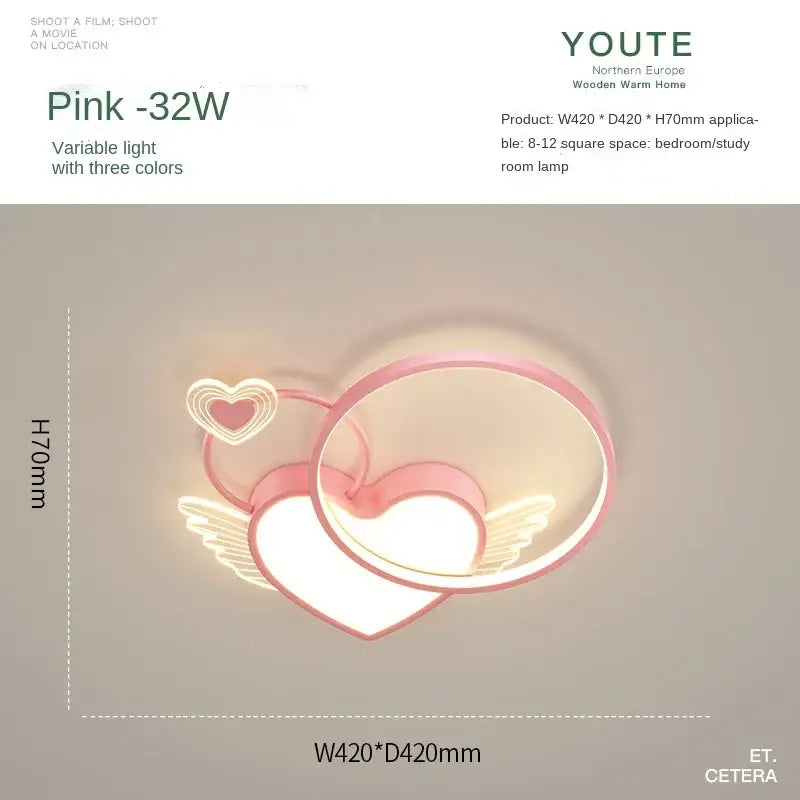Gold Heart LED Ceiling Light