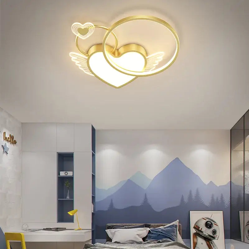 Gold Heart LED Ceiling Light