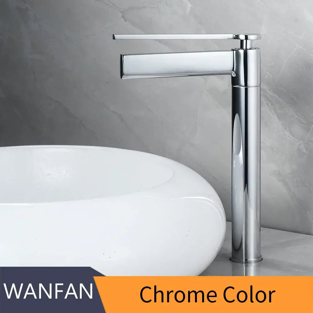 Brushed Gold Basin Faucet with Gray Chrome Option