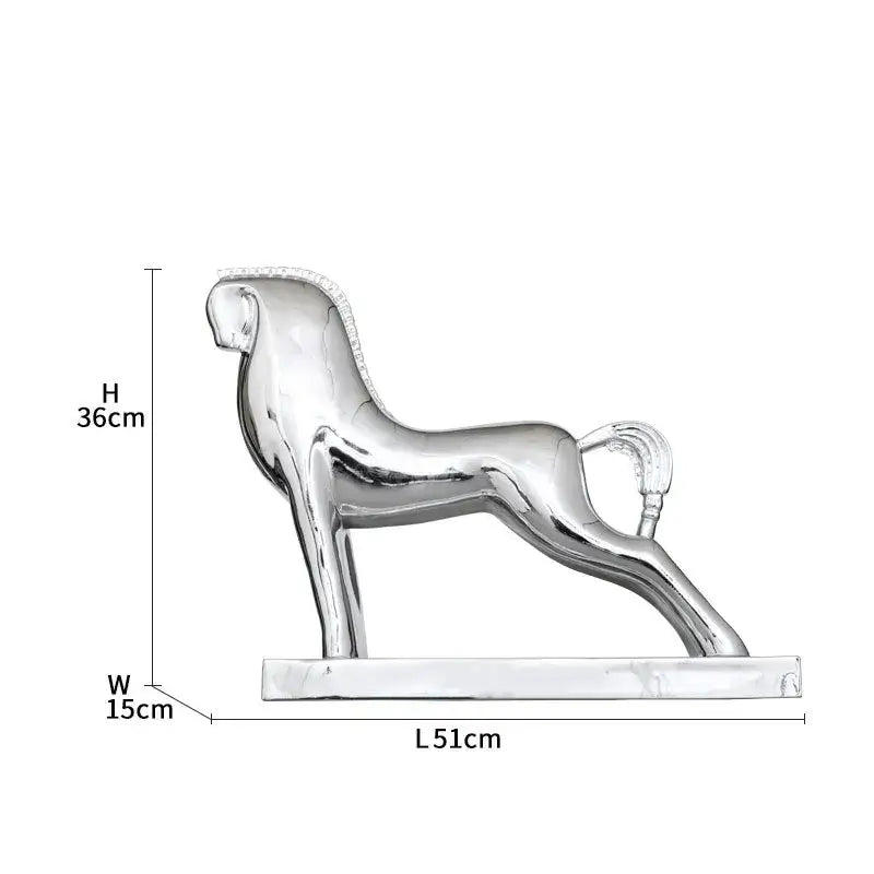 Gold Resin Horse Sculpture with Intricate Detail
