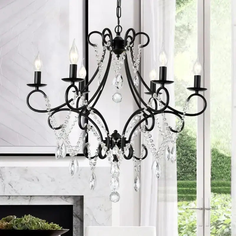 Gold Crystal Chandelier Iron Frame for Dining Spaces