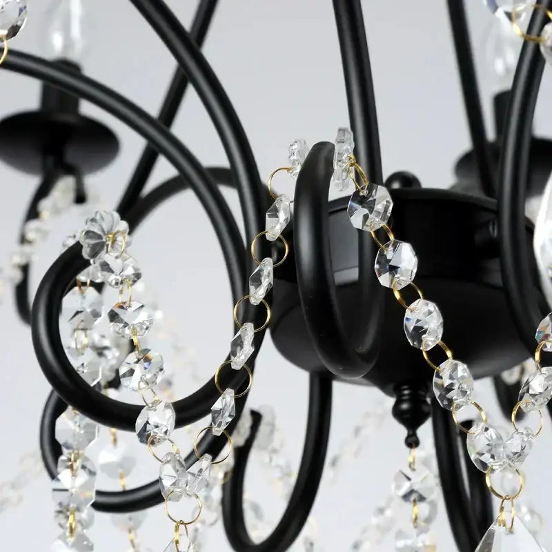 Gold Crystal Chandelier Iron Frame for Dining Spaces