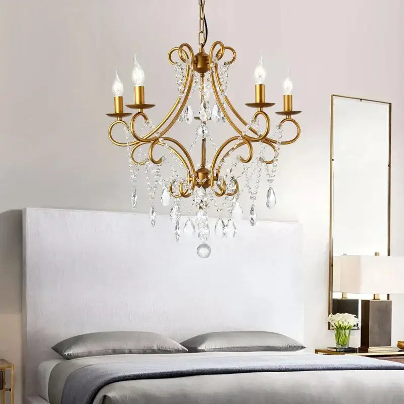 Gold Crystal Chandelier 8-Head Certified Safety