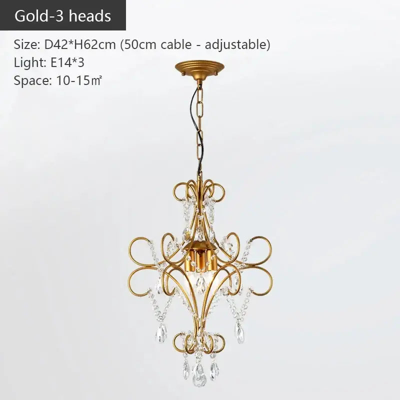 Gold Crystal Chandelier 8-Head Certified Safety