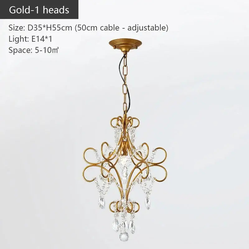 Gold Crystal Chandelier 8-Head Certified Safety