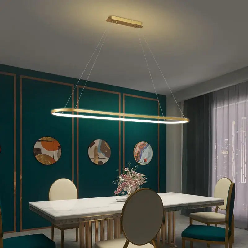 Gold Iron Dining Chandelier