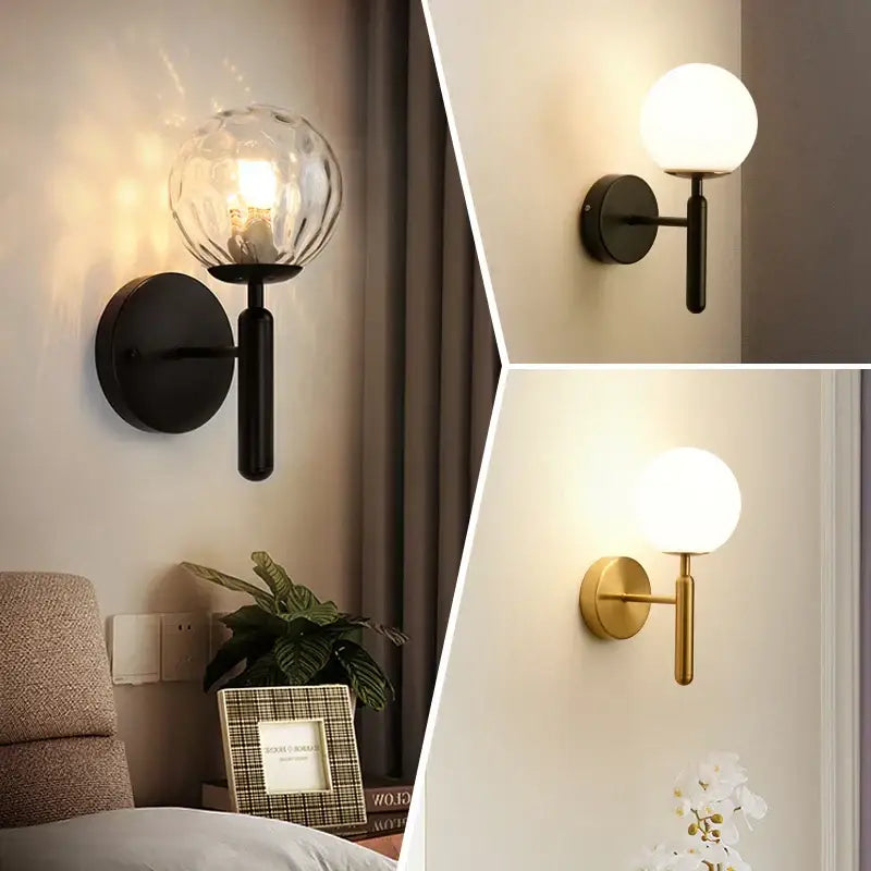 Gold Textured Glass Sconce for Bedrooms and Living Areas