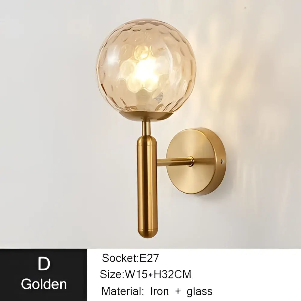 Gold Textured Glass Sconce for Bedrooms and Living Areas
