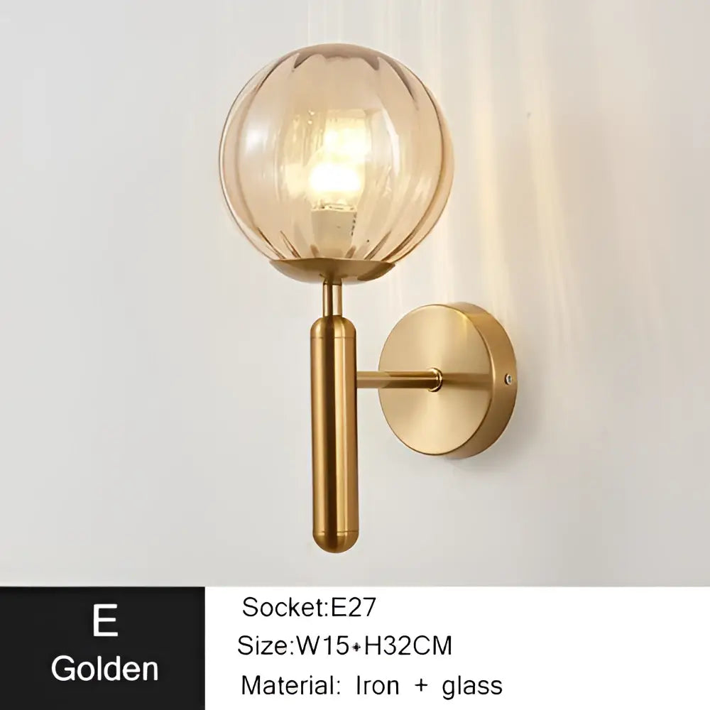 Gold Textured Glass Sconce for Bedrooms and Living Areas