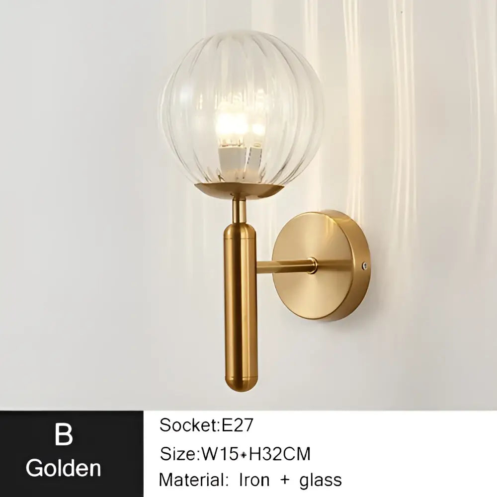 Gold Textured Glass Sconce for Bedrooms and Living Areas