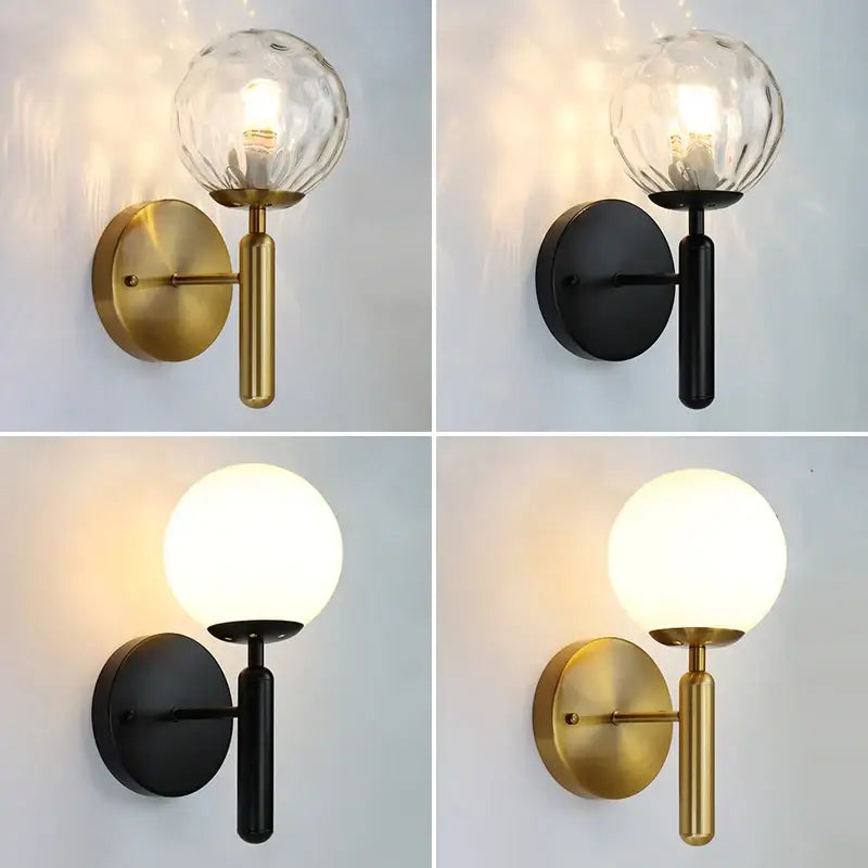 Gold Textured Glass Sconce for Bedrooms and Living Areas