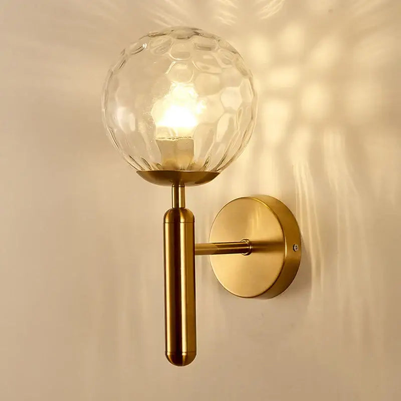 Gold Textured Glass Sconce for Bedrooms and Living Areas