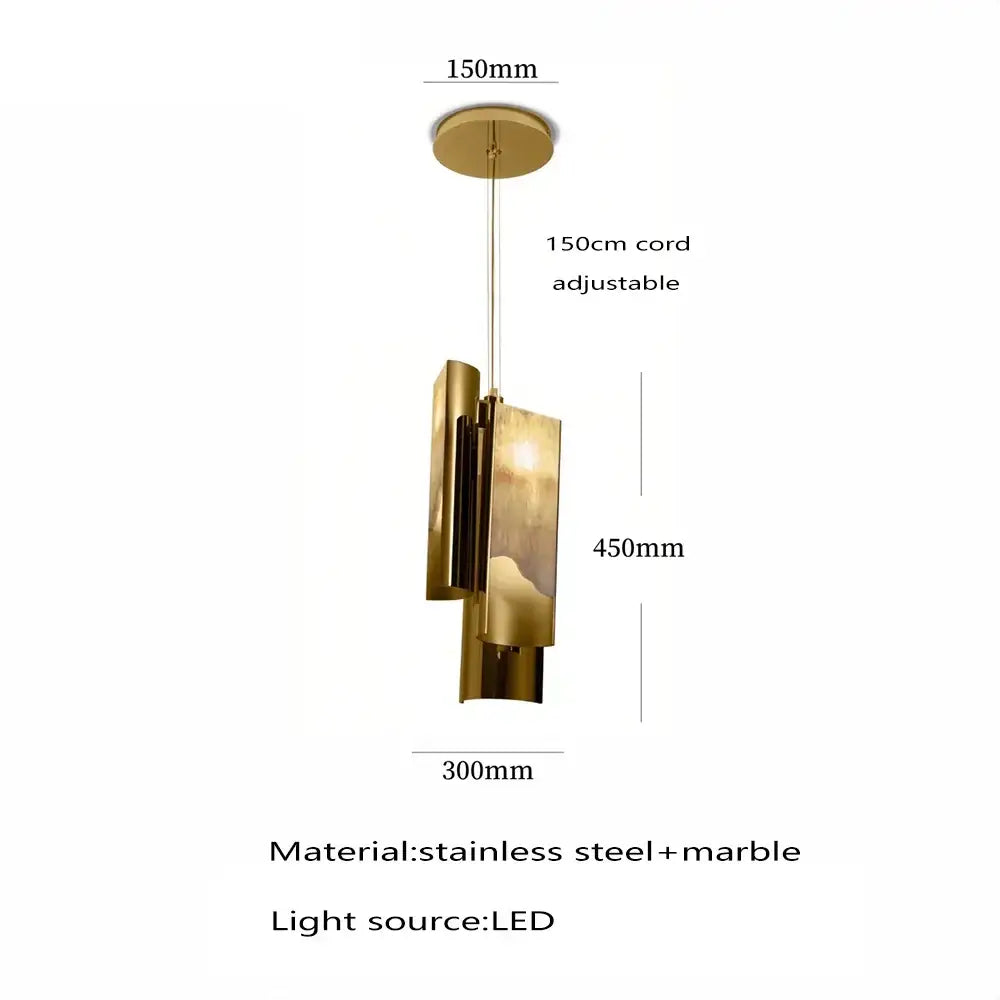 Gold Marble Pendant Light Italian Geometric Design