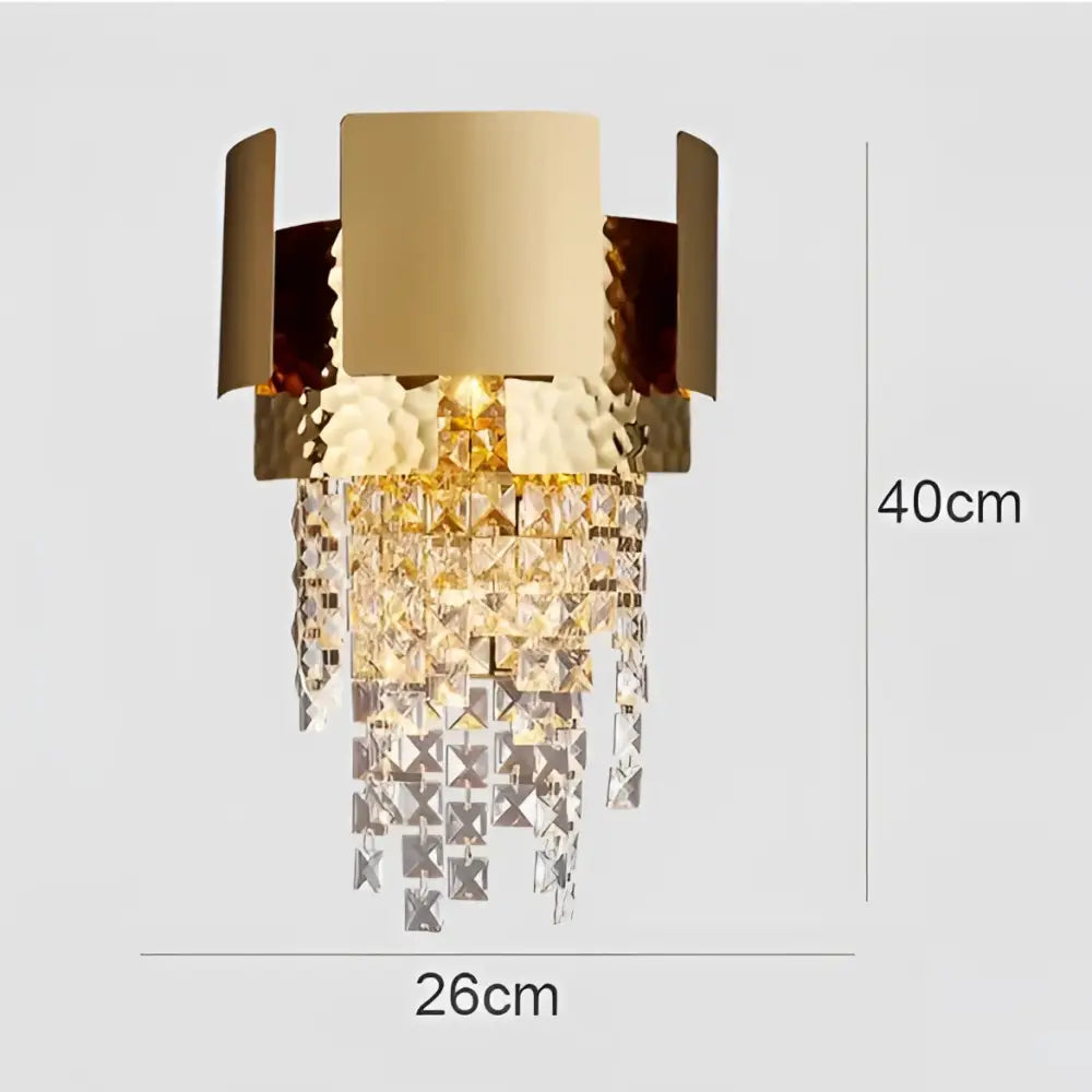 Gold Crystal Wall Lamp 26x40 for Bedrooms