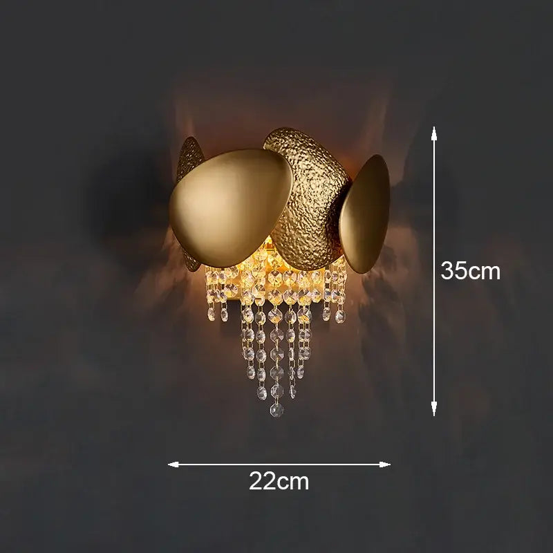 Gold Crystal Wall Lamp 26x40 for Bedrooms