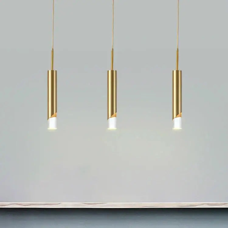 Gold Cylindrical Pendant Light Gold or Black