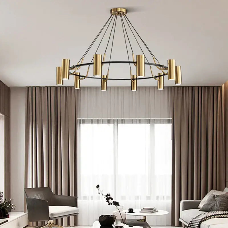 Gold LED Ring Chandelier 6 To 10 Lights