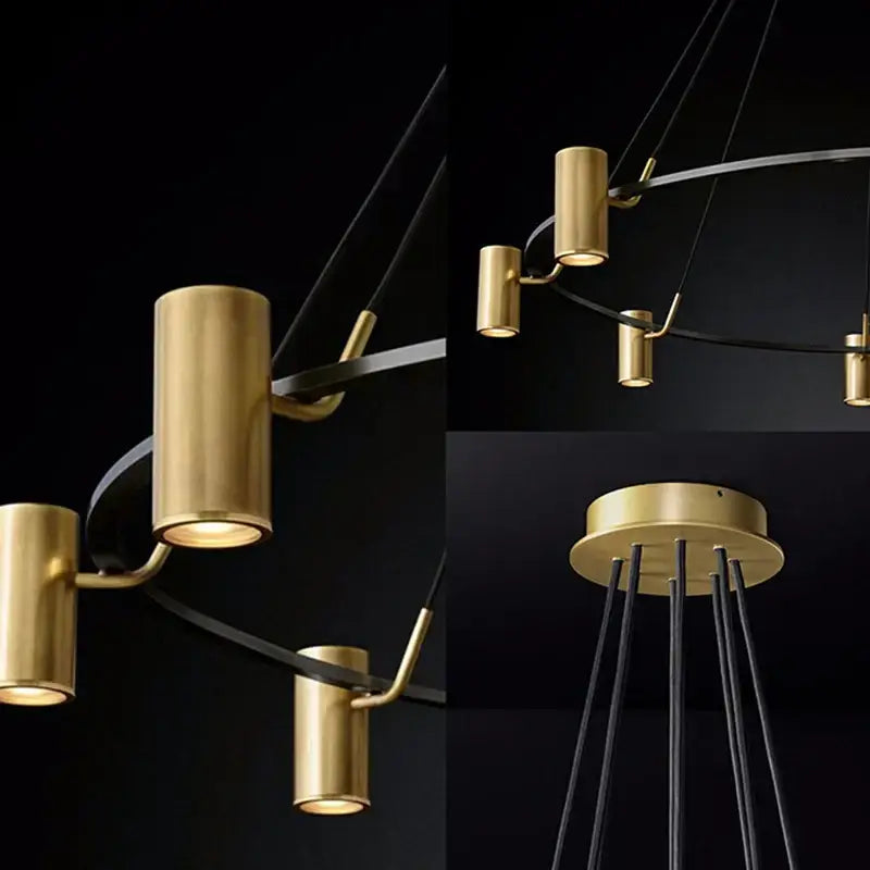 Gold LED Ring Chandelier 6 To 10 Lights