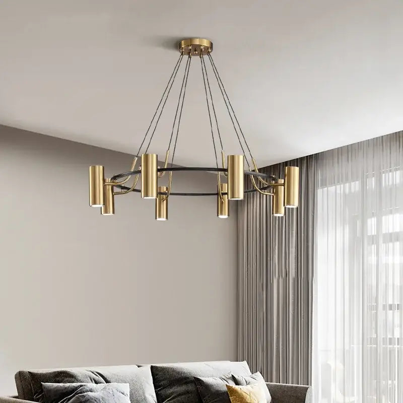 Gold LED Ring Chandelier 6 To 10 Lights