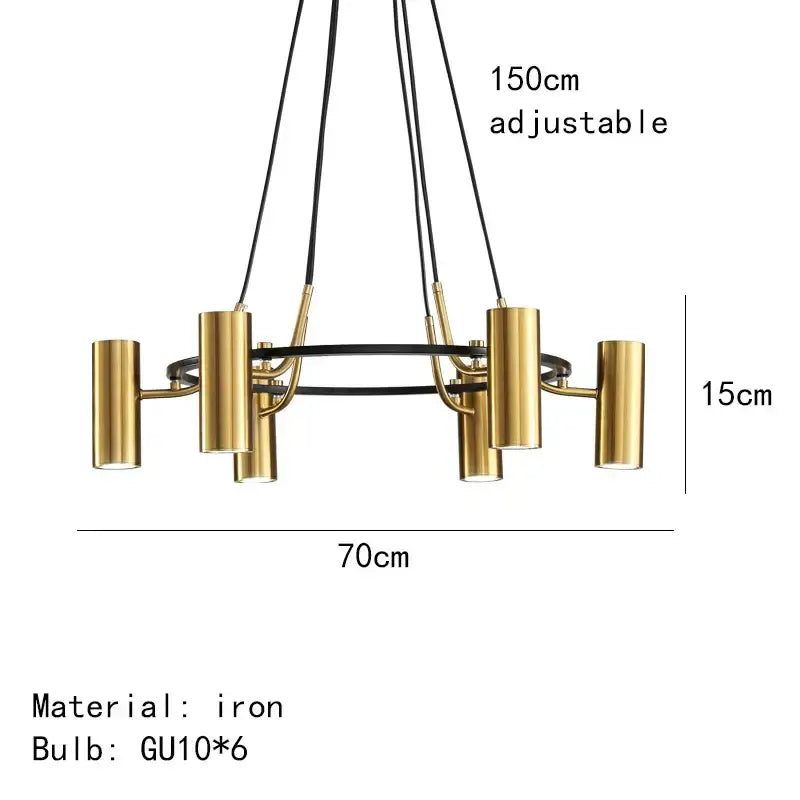 Gold LED Ring Chandelier 6 To 10 Lights