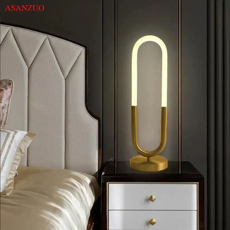 Gold U Shape Table Lamp