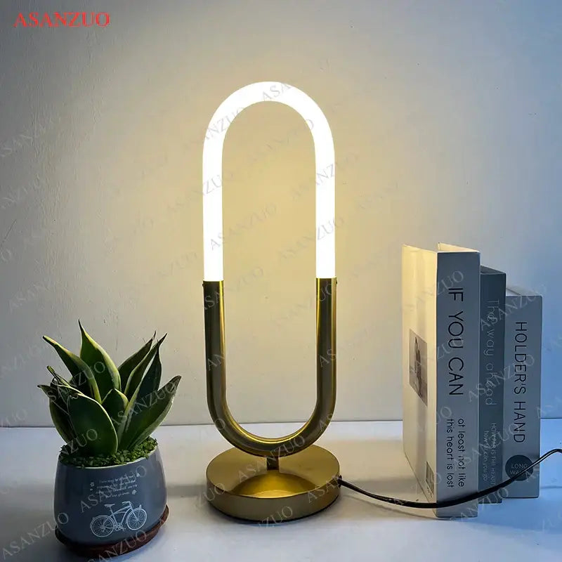 Gold U Shape Table Lamp