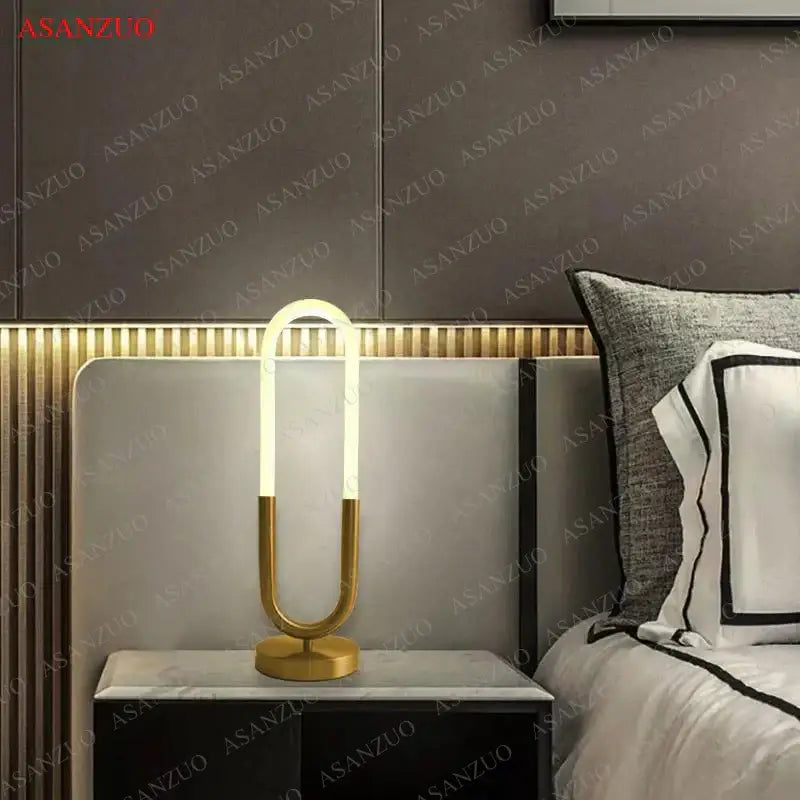 Gold U Shape Table Lamp
