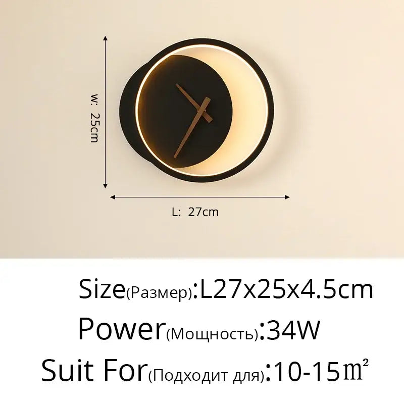 Gold LED Clock Sconce