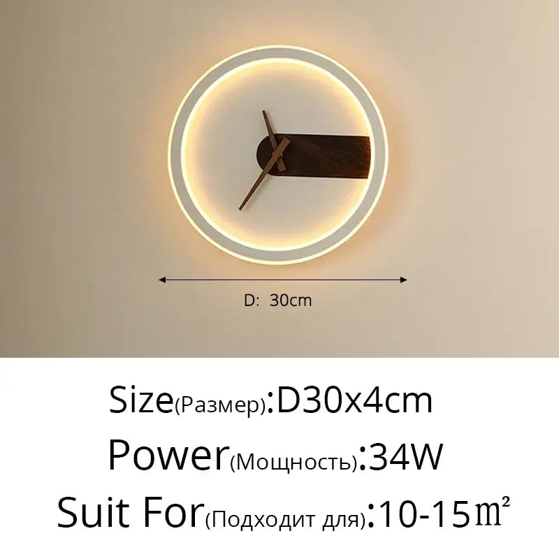 Gold LED Clock Sconce