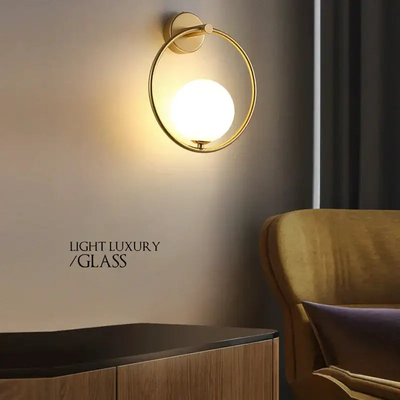 Gold Frosted Glass Sconce Unique Lighting Effect