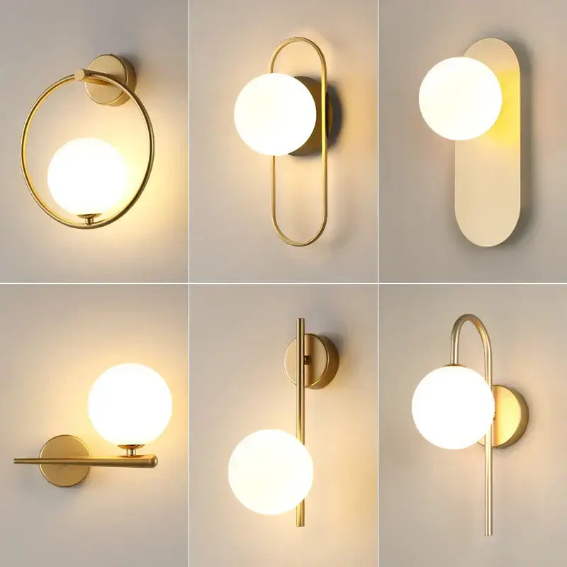 Gold Frosted Glass Sconce Unique Lighting Effect