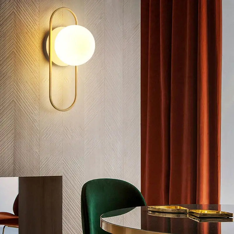 Gold Frosted Glass Sconce Unique Lighting Effect