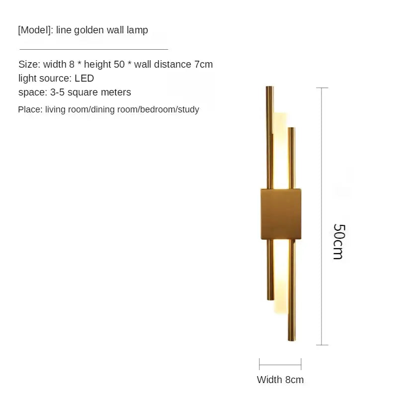 Gold Vertical Wall Sconce Left or Right Mount