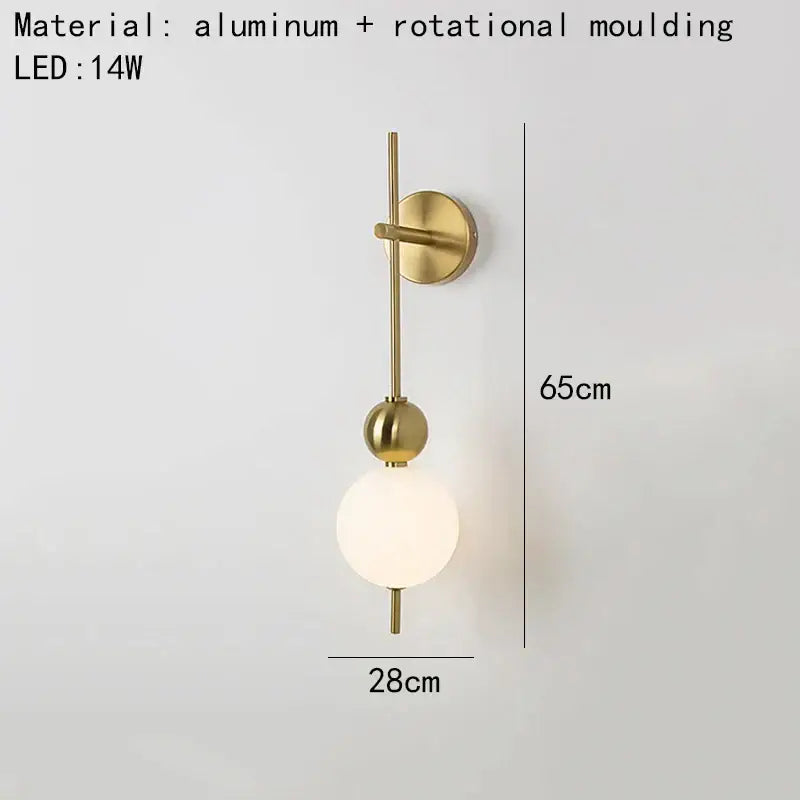 Gold Frosted Sphere Sconce