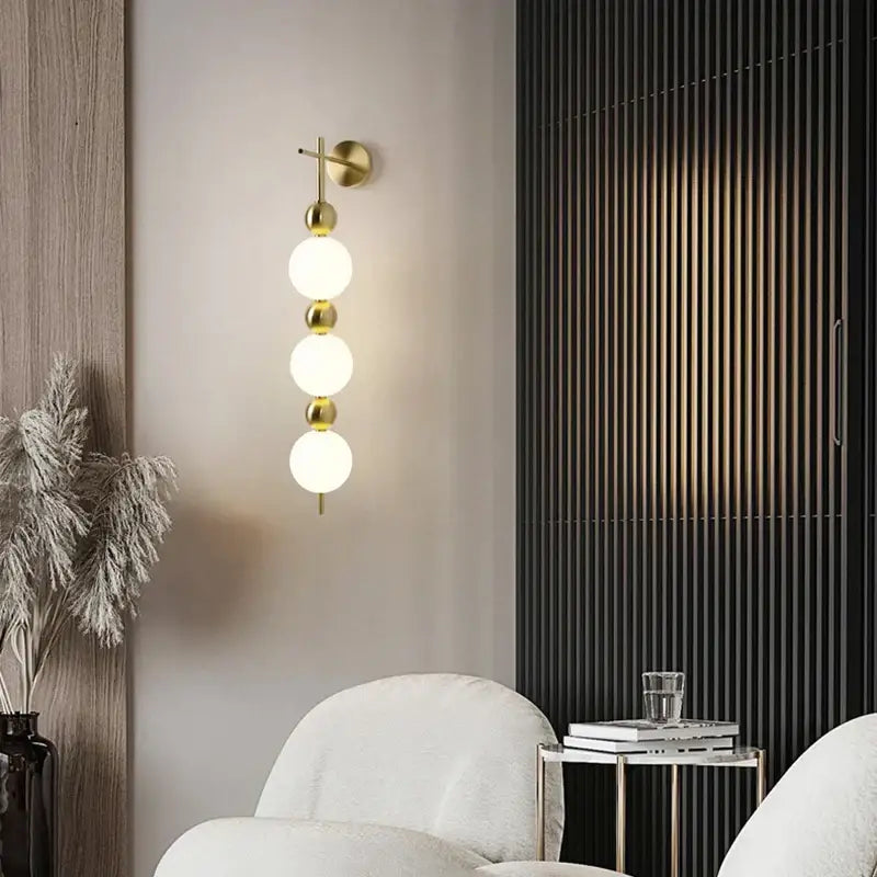 Gold Frosted Sphere Sconce