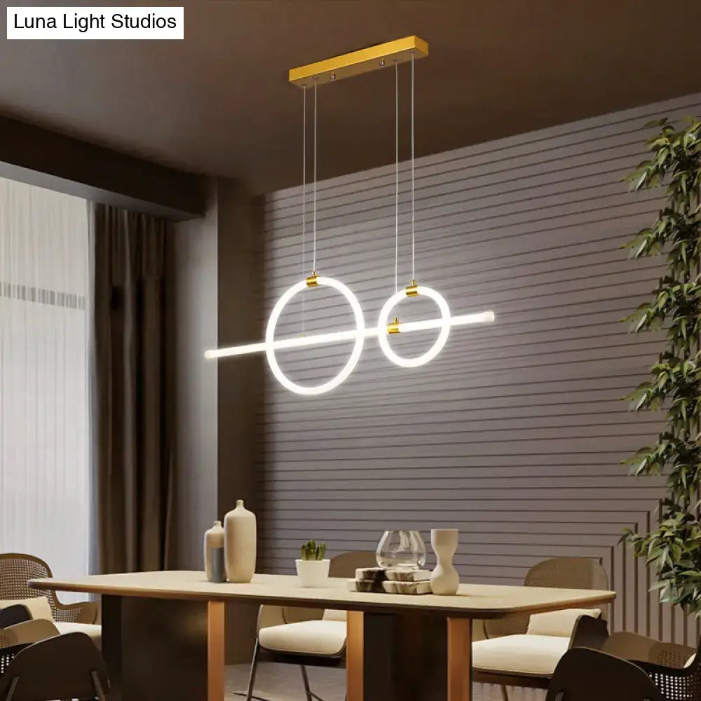 Gold LED Ring Chandelier