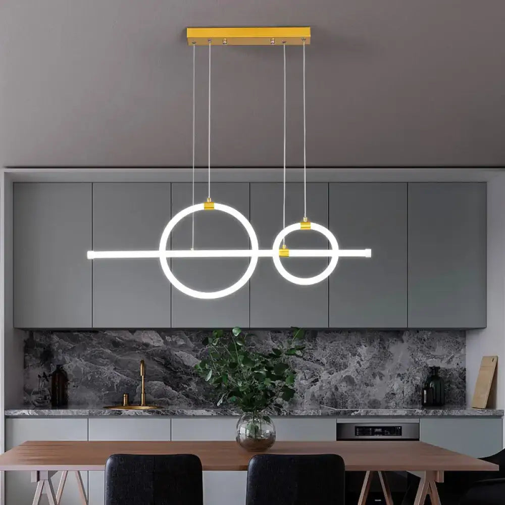 Gold LED Ring Chandelier