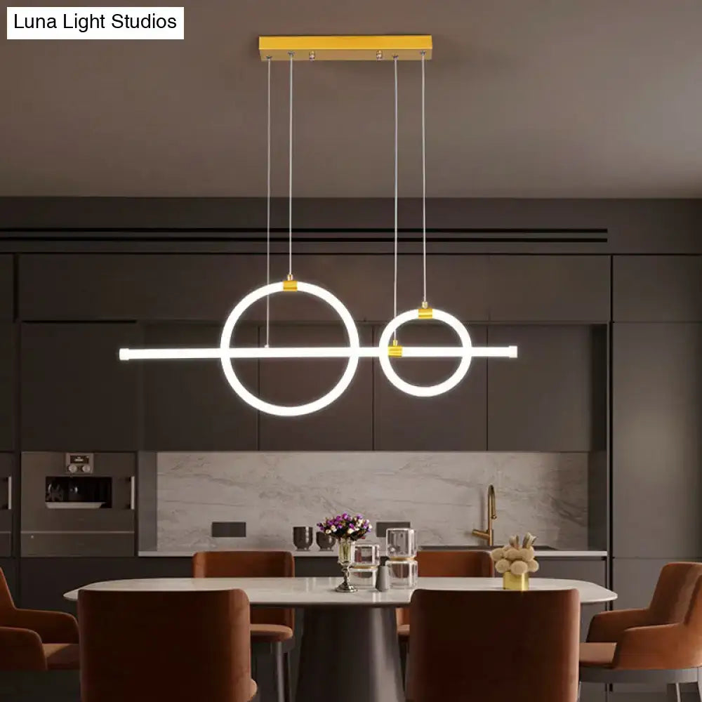 Gold LED Ring Chandelier