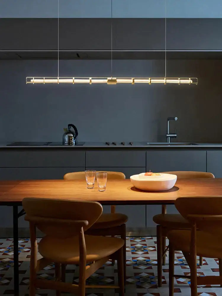 Gold Glass Chandelier Pendant with Steel Frame