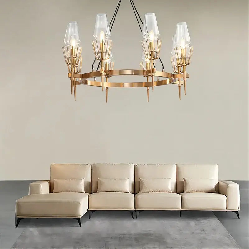 Gold Glass Dining Chandelier