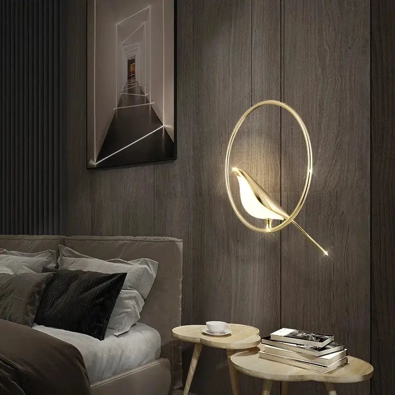 Gold Magpie Bird Chandelier